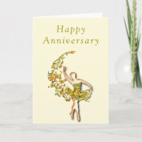 Ballet Dancer Anniversary Card