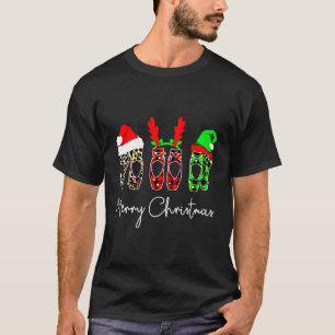 Ballet Dancer Ballerina Merry Christmas Xmas Point T-Shirt