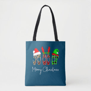 Ballet Dancer Ballerina Merry Christmas Xmas Point Tote Bag