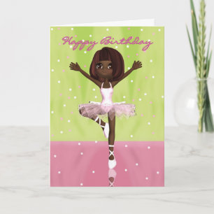 Ballet Dancer Birthday Card - African American Bal