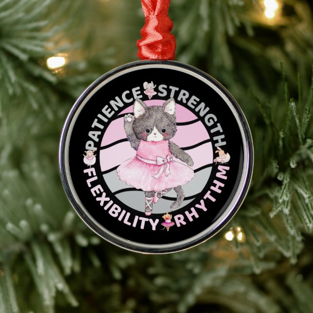 Ballet Dancer Core Values - Ballerina Metal Ornament (Tree)
