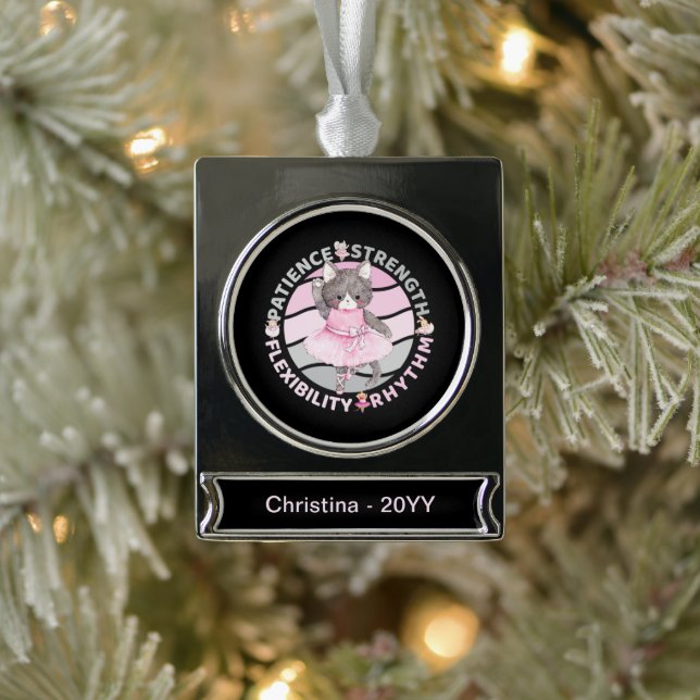 Ballet Dancer Core Values - Ballerina Silver Plated Banner Ornament (Tree)