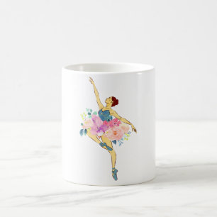 Ballet Dancer Dance Girl Ballerina Flower Floral Coffee Mug