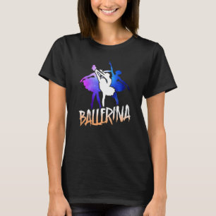 Ballet Dancer Dance Girl Ballerina Space Retro Bal T-Shirt