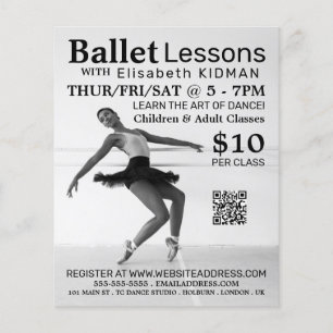 Ballet Dancer, Dance Lesson Advertising Flyer