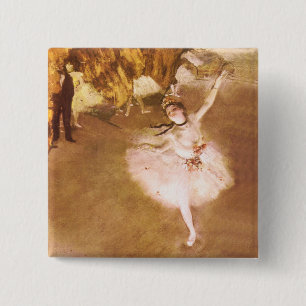 Ballet Dancer Degas Star Painting 15 Cm Square Badge