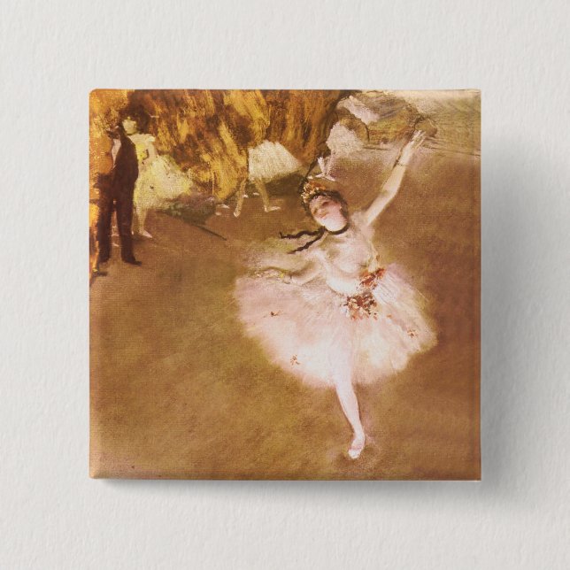 Ballet Dancer Degas Star Painting 15 Cm Square Badge (Front)