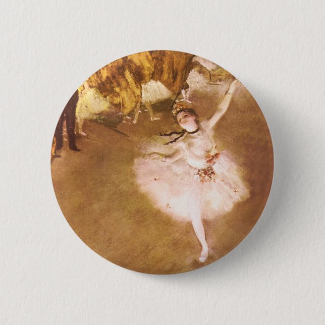 Ballet Dancer Degas Star Painting 6 Cm Round Badge (Front)