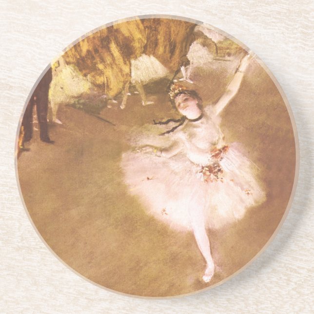 Ballet Dancer Degas Star Painting Coaster (Front)