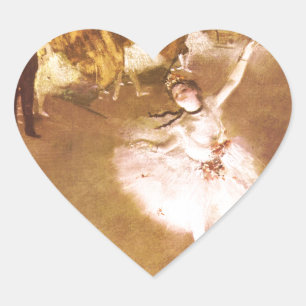 Ballet Dancer Degas Star Painting Heart Sticker