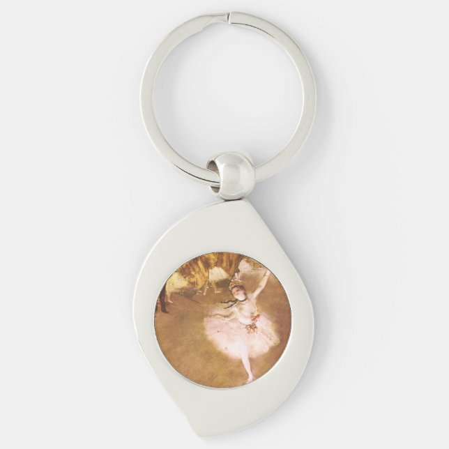 Ballet Dancer Degas Star Painting Key Ring (Front)