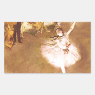 Ballet Dancer Degas Star Painting Rectangular Sticker