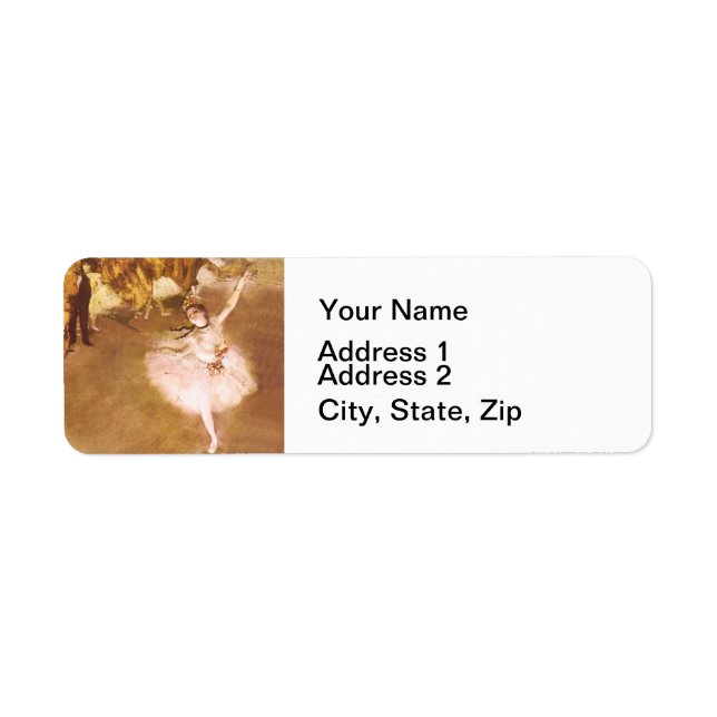 Ballet Dancer Degas Star Painting Return Address Label (Front)