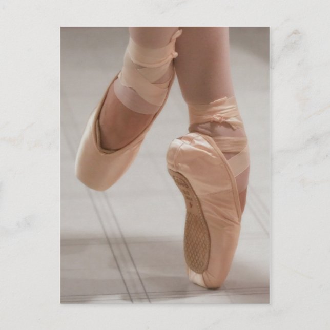 Ballet Dancer en Pointe, Feed, Pink Satin Shoes Postcard (Front)