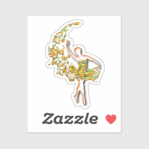 Ballet Dancer Fire Ballerina Sticker