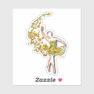 Ballet Dancer Fire Ballerina Sticker - Painting