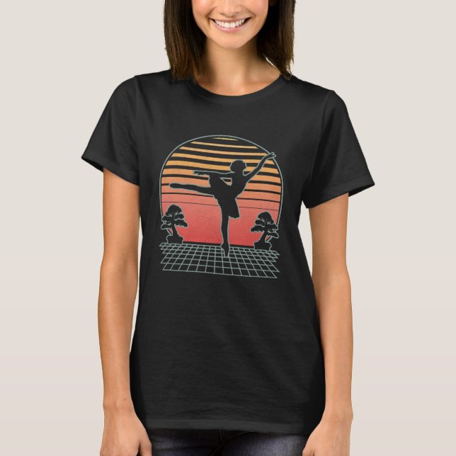 Ballet Dancer Futuristic Retro Tutu Woman Girl Dan T-Shirt (Front)