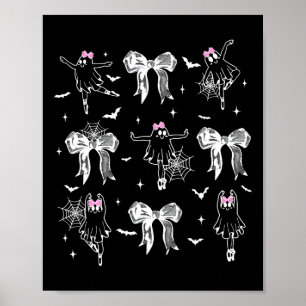 Ballet Dancer Ghost Coquette Bow Halloween Balleri Poster