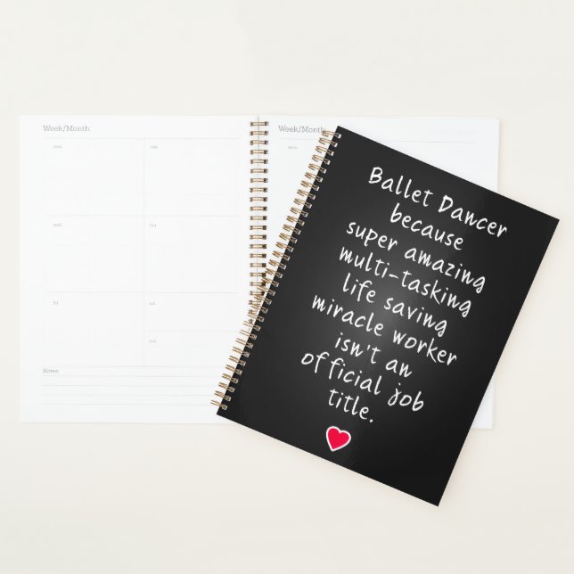 ballet dancer gifts  planner (Display)