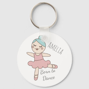 Ballet Dancer Girl's Personalised Key Ring