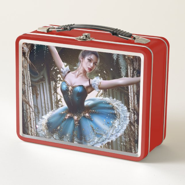 Ballet Dancer in a Blue Tutu Metal Lunch Box (Front)