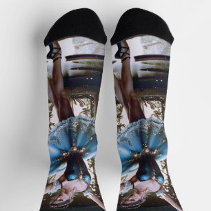 Ballet Dancer in a Blue Tutu Socks