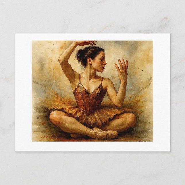 Ballet Dancer in Contemplation,  Postcard (Front)