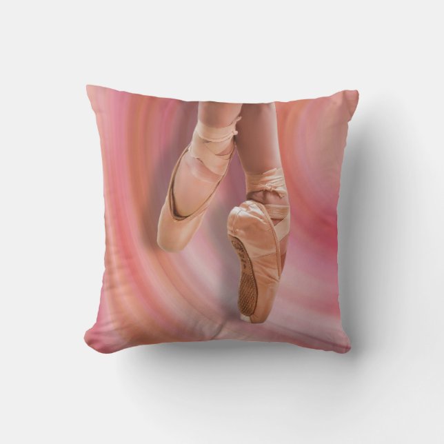 Ballet Dancer in Pink Reversible Cushion (Front)