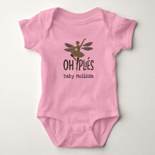 Ballet Dancer Oh Plies Personalised Baby Bodysuit