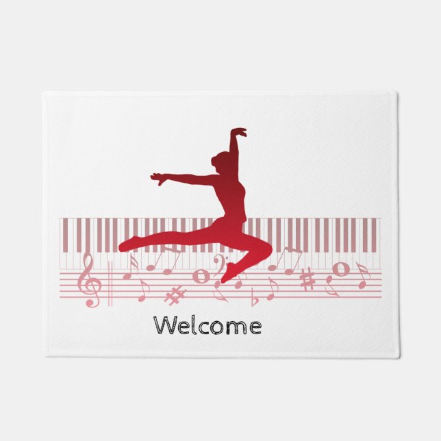 Ballet dancer on a keyboard        doormat (Front)
