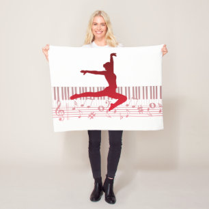 Ballet dancer on a keyboard fleece blanket