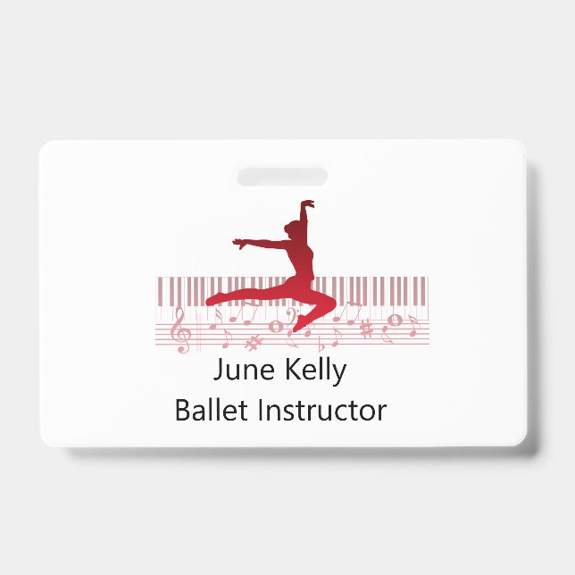Ballet dancer on a keyboard    ID badge (Front)