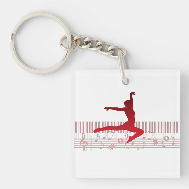 Ballet dancer on a keyboard     key ring (Front)