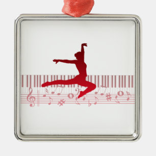 Ballet dancer on a keyboard metal ornament