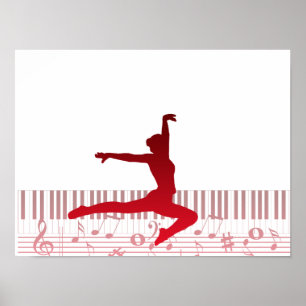 Ballet dancer on a keyboard  poster