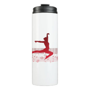 Ballet dancer on a keyboard thermal tumbler