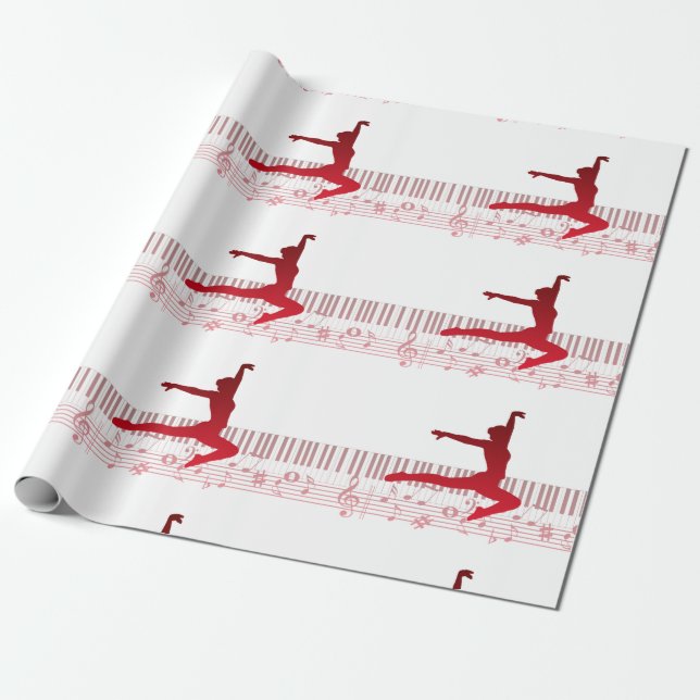 Ballet dancer on a keyboard        wrapping paper (Unrolled)