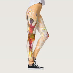 Ballet Dancer Personalize Ballerina Leggings