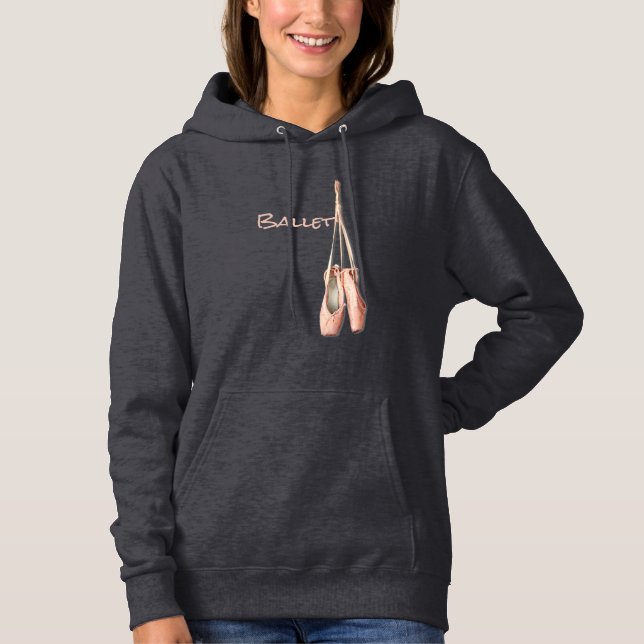 Ballet Dancer Pointe Shoes with Name Hoodie (Front)