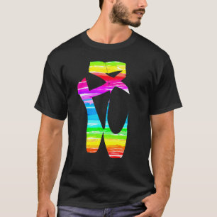 Ballet Dancer Rainbow Point Shoes Cute Ballerina D T-Shirt