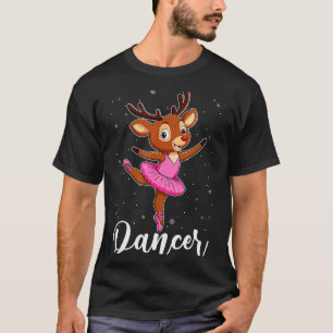 Ballet Dancer Reindeer Ballerinas Christmas Pjs Wo T-Shirt