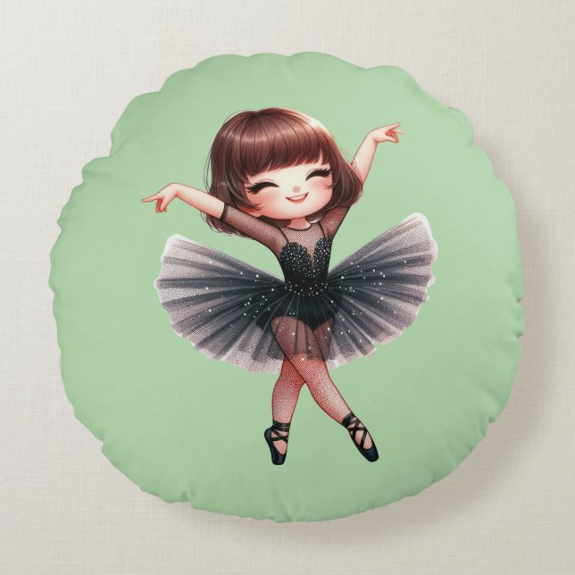 Ballet Dancer Round Cushion (Front)