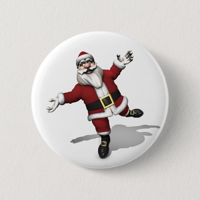 Ballet Dancer Santa Claus 6 Cm Round Badge (Front)
