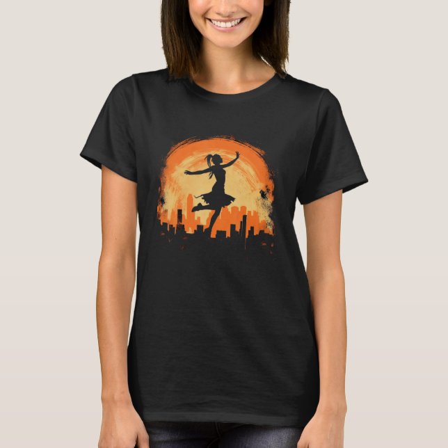 Ballet Dancer Silhouette Ballerina Dancing Women G T-Shirt (Front)