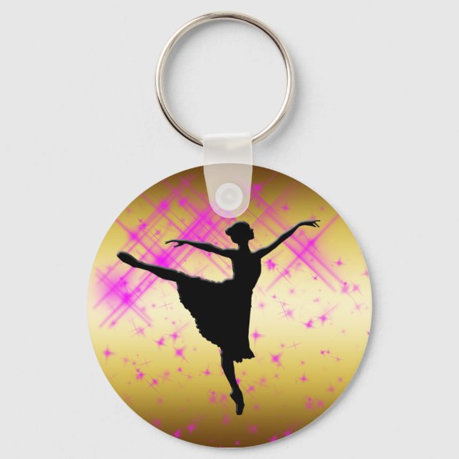 BALLET DANCER SILHOUETTE KEY RING (Front)