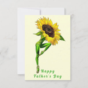 Ballet Dancer Sunflower Father's Day Card