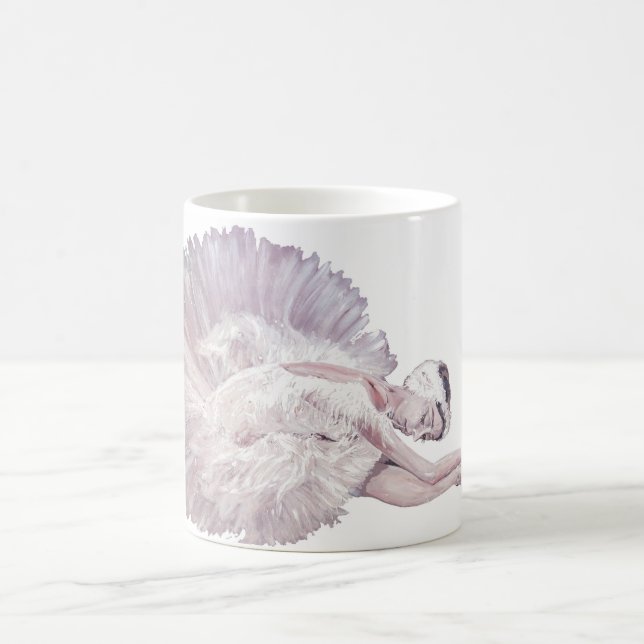 Ballet dancer swan painting coffee mug (Center)