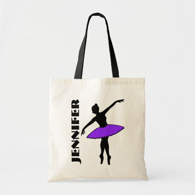 Ballet Dancer Tutu Ballerina Dance Class Purple Tote Bag (Front)