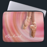 Ballet Dancer with Custom Name Laptop Sleeve<br><div class="desc">A ballet dancer on her toes in a pink feminine design featuring an abstract swirl background. Insert your name in place of the sample name shown in the design template. You can also remove the name if you prefer the case with out it. Simply select the "customise it" button and...</div>