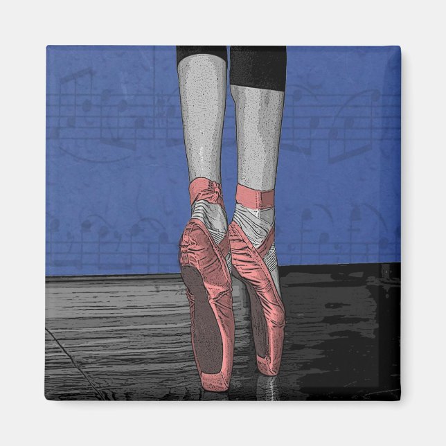 Ballet Dancer with Pink Shoes Magnet (Front)